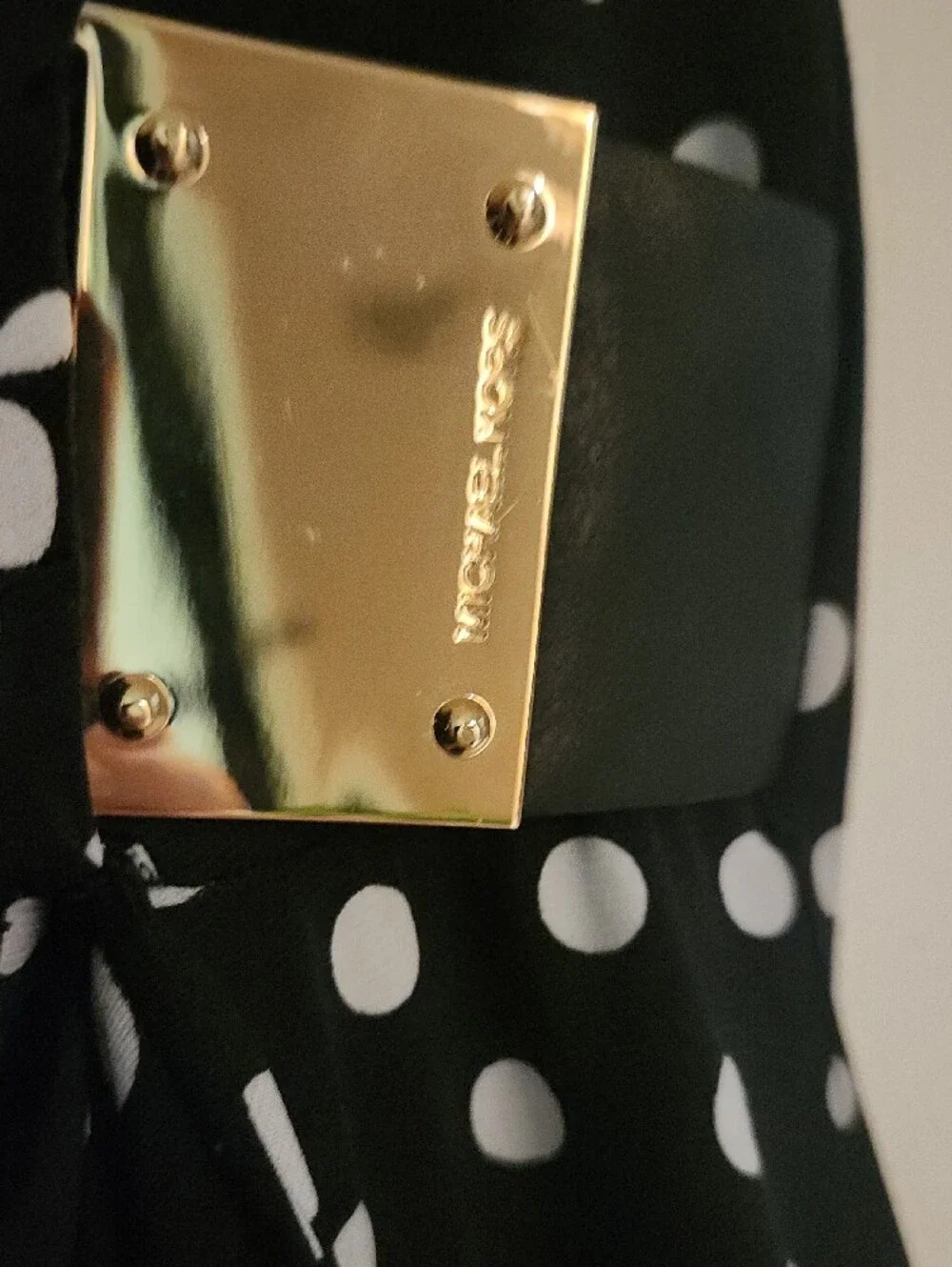 Michael Kors Black and White Polka Dot Midi Dress